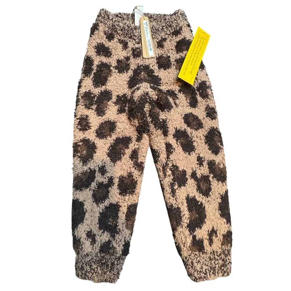 SKIMS Kids Cozy Fair Isle Leopard Print‎ Pajama Jogger Bottoms Size 2T 3T
